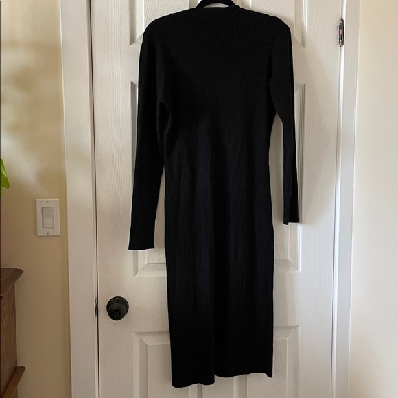 NWT apricot bodycon ribbed mock neck sweater dress with high slit - Picture 7 of 7